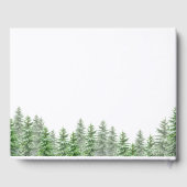 D'or Pine Tree Woodland Mariage Livre d'invité (Verso)