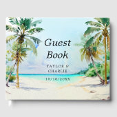 D'or Plage tropicale Destination Mariage Livre d'invité (Recto)