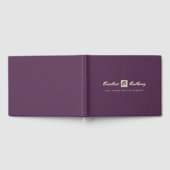 D'or Plum Burlap Texture Mariage Livre d'invité (Complet)