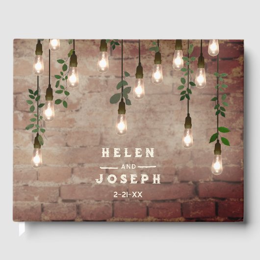 D'or Poppy Monogram Dark Mariage Livre d'invité (Recto)