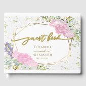 D'or Printemps Mariage Livre d'invité Pastel Fleur sauv (Recto)