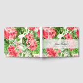 D'or Red Hibiscus Funeral Memorial Livre d'invité (Complet)