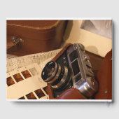 D'or Rétro analogique Caméra vidéo livre d'invité (Verso)