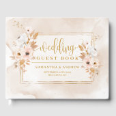 D'or Romantic Pale Rose Gold Frame Mariage livre d'hôte (Recto)