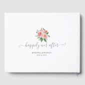 D'or Romantic Rose Floral Heart Mariage Livre d'invité (Verso)