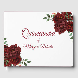 D'or Romantique Bourgogne Rouge Rose Quinceanera Livre 
