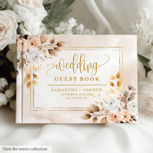 D'or Romantique Pale Rose Ivory Gold Mariage livre d'hô