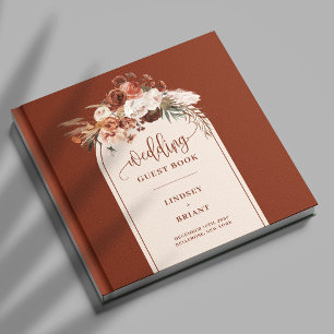 D'or Romantique rouille Pampas Grass Boho Floral Livre