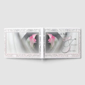 D'or Rose Calla Lily Flourd Mariage Livre d'invité (Complet)