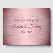 D'or Rose Gold Copper Bourgogne Mariage Livre d'invité (Verso)