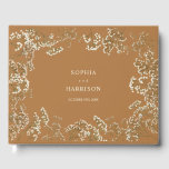 D'or Rustic Baby's Breath Goldenrod Mariage livre d'hôt<br><div class="desc">Design de frontière gypsophila sur le devant de l'arrière - plan Goldenrod.</div>