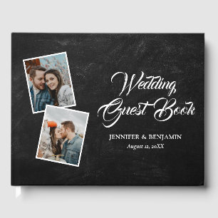 D'or Rustic Black Chalkboard Mariage Photo Livre d'invi