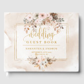 D'or Rustic Blush Pink Gold Automne Mariage livre d'hôt (Recto)