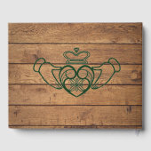 D'or Rustic Celtic Claddagh Mariage livre d'hôte (Verso)