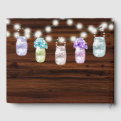 D'or Rustic Mason Jar avec lumière Mariage livre d'hôte (Verso)