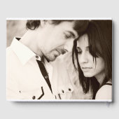 D'or Rustic Modern Photo Mariage Livre d'invité (Verso)