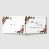 D'or Rustic Pine Poinsettia Mariage livre d'hôtes (Complet)