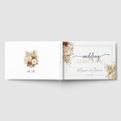 D'or Rustique Boho Neutre Floral Mariage Livre d'invité (Complet)