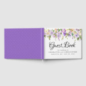 D'or Rustique violet Mariage Floral Livre d'invité (Complet)