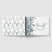 D'or Sage Silver Green Floral Mariage livre d'hôtes (Complet)