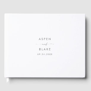 D'or Script moderne Argent Monogramme Mariage livre d'h