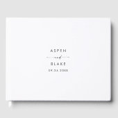 D'or Script moderne Monogramme Mariage livre d'hôtes (Recto)