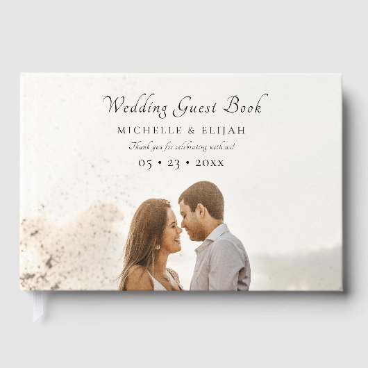 D'or Script photo élégant Dusty rose Mariage livre d'in (Recto)