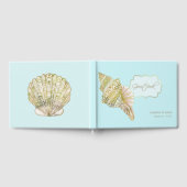 D'or Seashell Beach Wedding Livre d'Invité (Complet)