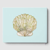 D'or Seashell Beach Wedding Livre d'Invité (Verso)