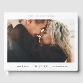 D'or Simple Chic Mariage livre d'hôtes avec photo (Recto)