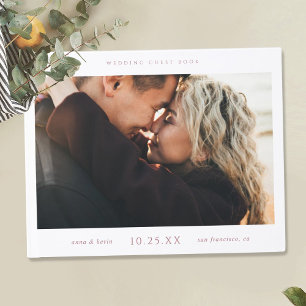 D'or Simple Chic Mariage livre d'hôtes avec photo