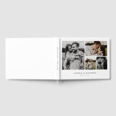 D'or Simple Modern Four Photo Mariage livre d'hôtes (Complet)