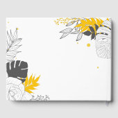 D'or Simple Tropical Feuille livre d'hôtes (Verso)