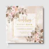 D'or Soft Pastel & Gold Boho Automne Mariage Livre d'hô (Recto)