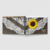 D'or Sunflower Grange Bois et dentelle Mariage livre d' (Complet)