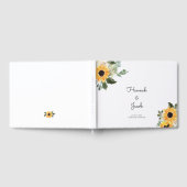 D'or Sunflower Rustic Mariage campagnard Livre d'invité (Complet)