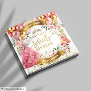 D'or Sweet sixteen Livre d'invité Blush Gold Ballots
