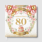 D'or Tendance 80e anniversaire Livre d'hôtes Boho Blush (Recto)