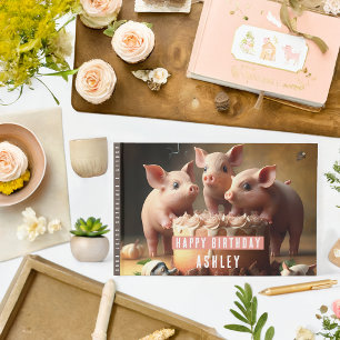D'or Trois Petits Cochons À Thème Anniversaire Livre D'