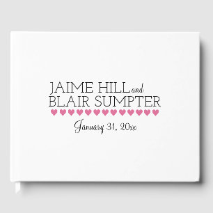 D'or Typographie Pink Heart Livre d'invité Genre Neutre