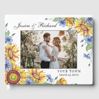 D'or Ukraine Watercolor Mariage PHOTO Livre d'invités