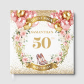 D'or Unique 50e Anniversaire Livre d'hôtes avec talons (Recto)