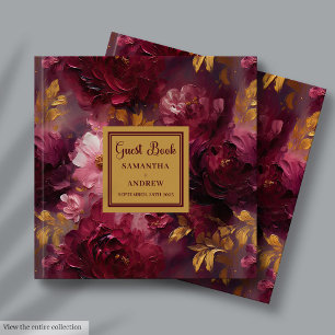 D'or Unique Blush Burgundy Gold Boho Mariage Livre d'hô