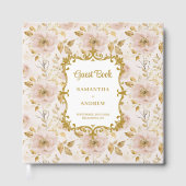 D'or Unique Blush Gold Boho Mariage Livre d'invité sign (Recto)