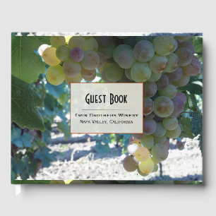 D'or Vins de raisin Livre d'invité personnalisé