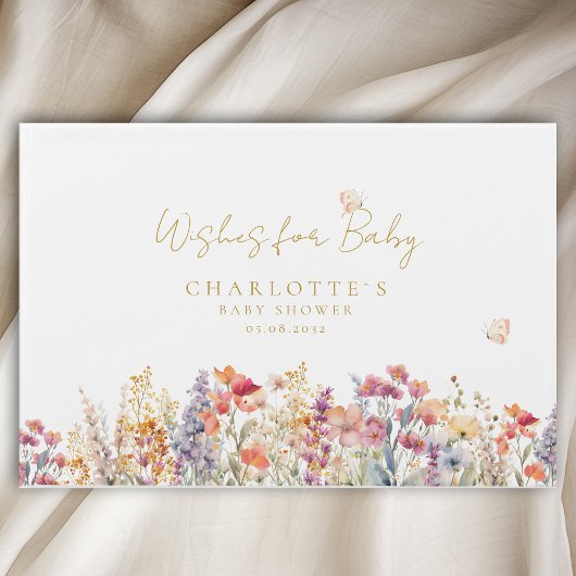 D'or Voeux pour bébé! Livre d'invité fleur sauvage