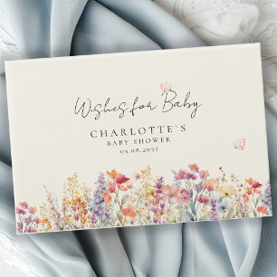 D'or Voeux pour bébé! Livre d'invité fleur sauvage