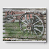 D'or Western Style Rustic Wagon Wheel livre d'hôtes (Verso)