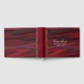 D'or Wine Red Satin Look Mariage Livre d'invité (Complet)