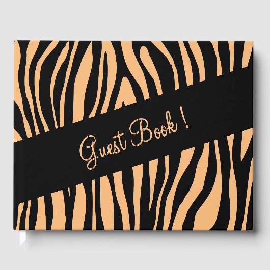 D'or Zebra Imprimer Mariage livre d'invité (Recto)